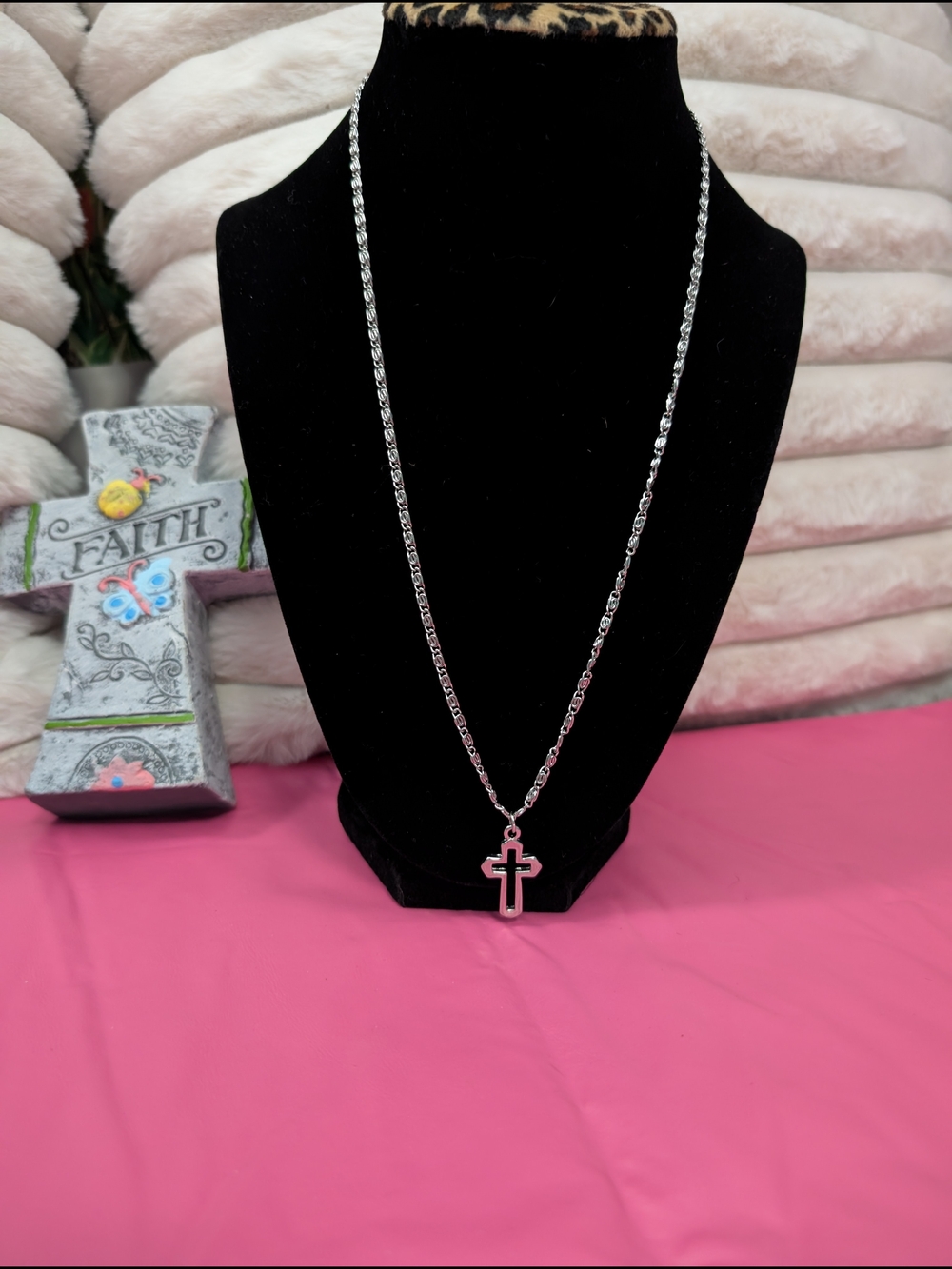 Acer Silver Cross Pendant Necklace